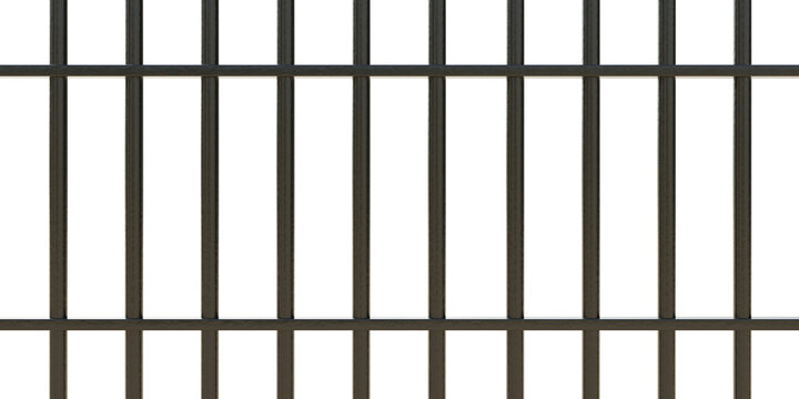 Prison bars isolated on white transparent. 