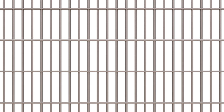 Prison bars isolated on white transparent. 