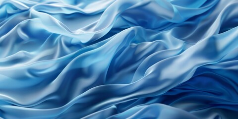 Fototapeta premium A detailed shot capturing the intricate texture of blue fabric, ideal for textile designs, fashion concepts, or decorative purposes, showcasing its depth and quality.