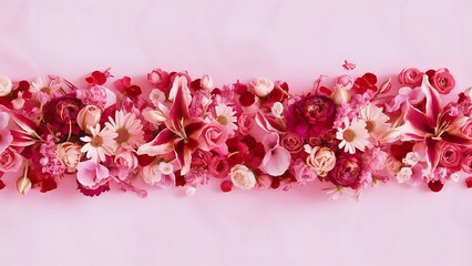 Obraz premium Frame of beautiful flowers on white background