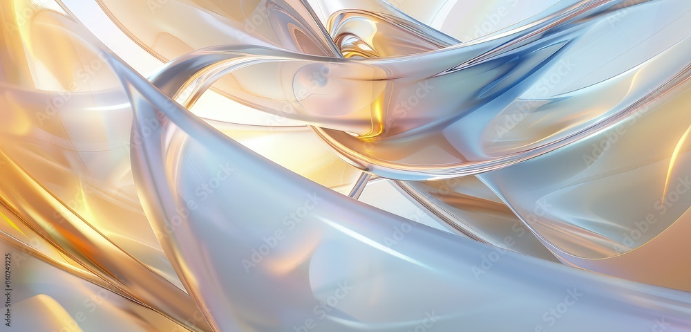 Aufkleber a beautiful 3d rendered image of gradient transparent curved glass, featuring elegant curves and smo