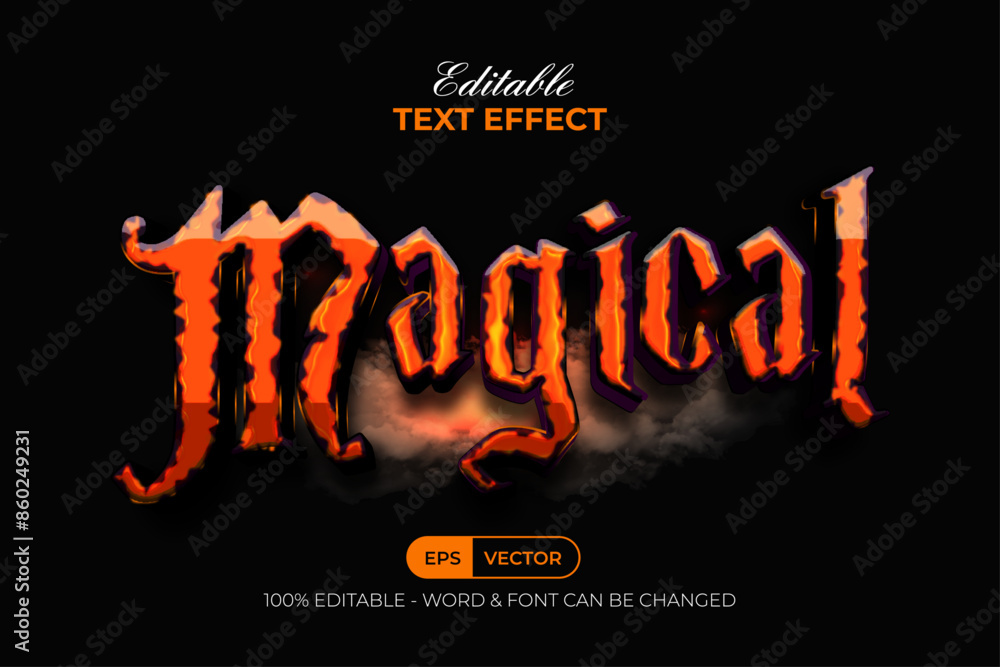 Poster magical text effect horror style. editable text effect.