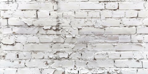 Fototapeta premium A textured white brick wall with assorted paint coverage, showcasing a rustic and varied appearance that adds character to architectural or interior design settings
