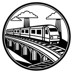 A train on a white background logo icon vector illustration.