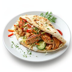 Savory Shawarma Delight in a Pitta Bread Generative AI