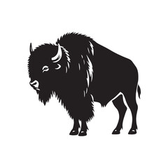 Historical bison silhouette for educational resources - wildlife - bison black vector
