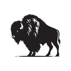 Evocative bison silhouette for Native American art - bison illustration - minimallest bison vector

