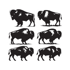 Refined bison silhouette for elegant designs - wildlife - bison black vector
