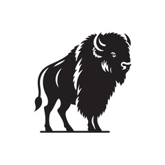 Versatile bison silhouette for educational materials - wildlife - bison black vector
