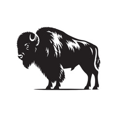 Bison silhouette for digital art and design - wildlife - bison black vector

