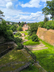 panoramic view from the bridge of the city of Cheb in summer