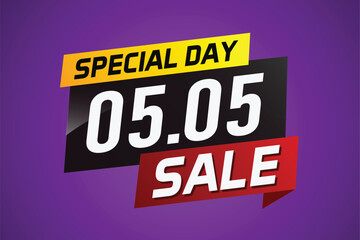 5.5 Special day sale word concept vector illustration with ribbon and 3d style for use landing page, template, ui, web, mobile app, poster, banner, flyer, background, gift card, coupon

