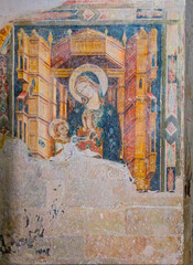 ancient painting on the wall, Otranto, Apulia, Italia, Europe, March 2024