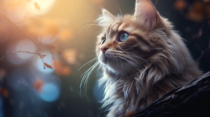 A very beautiful and excellent photo (wallpaper) of a cat that can be used as a background