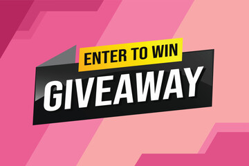 giveaway enter and win word vector illustration 3d style for social media landing page, template, ui, web, mobile app, poster, banner, flyer, background, gift card, coupon, label, wallpaper

