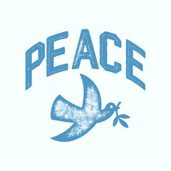 T-shirt stamp graphic, Peace bird wear typography emblem pigeon vintage tee print, sport apparel design shirt graphic print