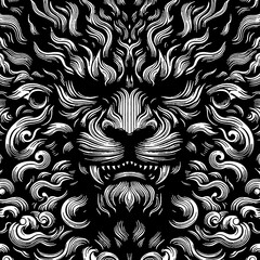 black and white animal themed pattern