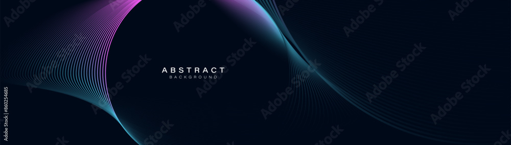 Poster abstract background with blue and magenta geometric glowing lines. modern minimal trendy lines patte