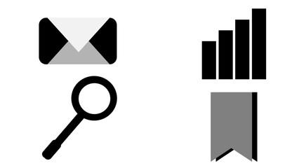 Four icons for messaging and internet communication icon sheet