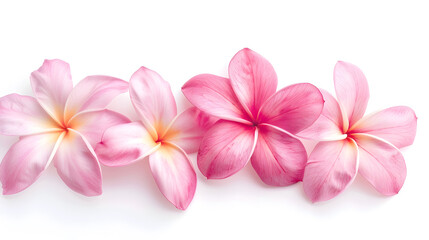 Obraz premium Group of Pink Frangipani isolated on White : Generative AI