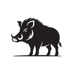 Captivating boar silhouette for modern design concepts - boar illustration - minimallest boar vector
