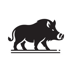 Clean boar silhouette for digital art and design - boar illustration - minimallest boar vector
