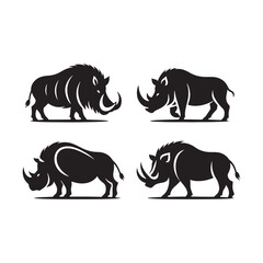 Obraz premium Stylish boar silhouette for artistic graphic designs - wildlife vector - boar black vector 