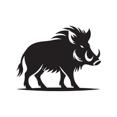 Simplistic boar silhouette for various design applications - wildlife vector - boar black vector
