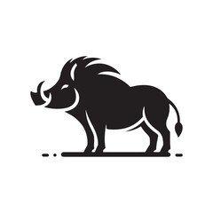 Minimalist boar silhouette for versatile art projects - wildlife vector - boar black vector
