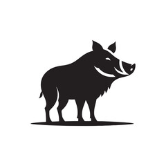 Artistic boar silhouette for digital and print use - boar illustration - minimallest boar vector
