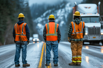 Photo of a road maintenance crew