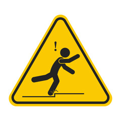 Triangle caution sign watch your step, uneven floor surface, for safety sign label