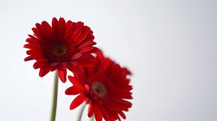 Gerbera daisy flowers on white background : Generative AI