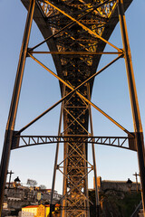 Dom Luis I bridge at sunset in Porto, Portugal