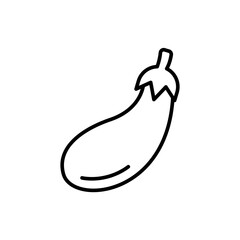 Eggplant outline icons, minimalist vector illustration ,simple transparent graphic element .Isolated on white background