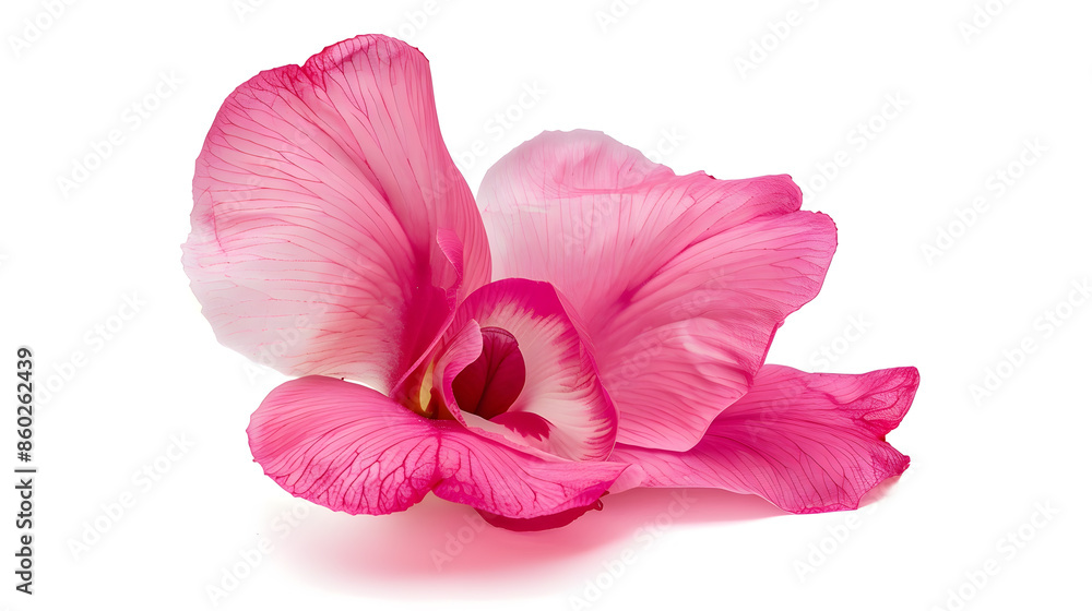 Poster Fantastic flower with pink petals Beautiful image isolated on white background Ideal for the representation of a perfume aroma or expression of spring summer or freshness : Generative AI