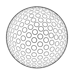 Golf Ball. Vector Icon in Outline Style