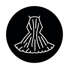 Crochet dress black line icon. Summer clothes.