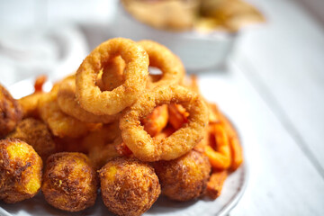 Naklejka premium &nbsp;Fast food products fried