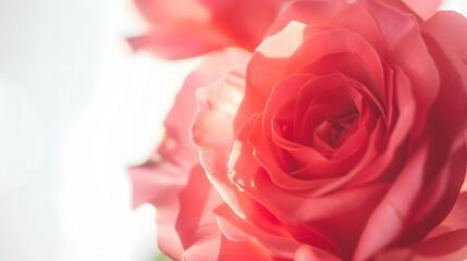 Fototapeta premium pink red rose flower isolated on white background Red bright color : Generative AI
