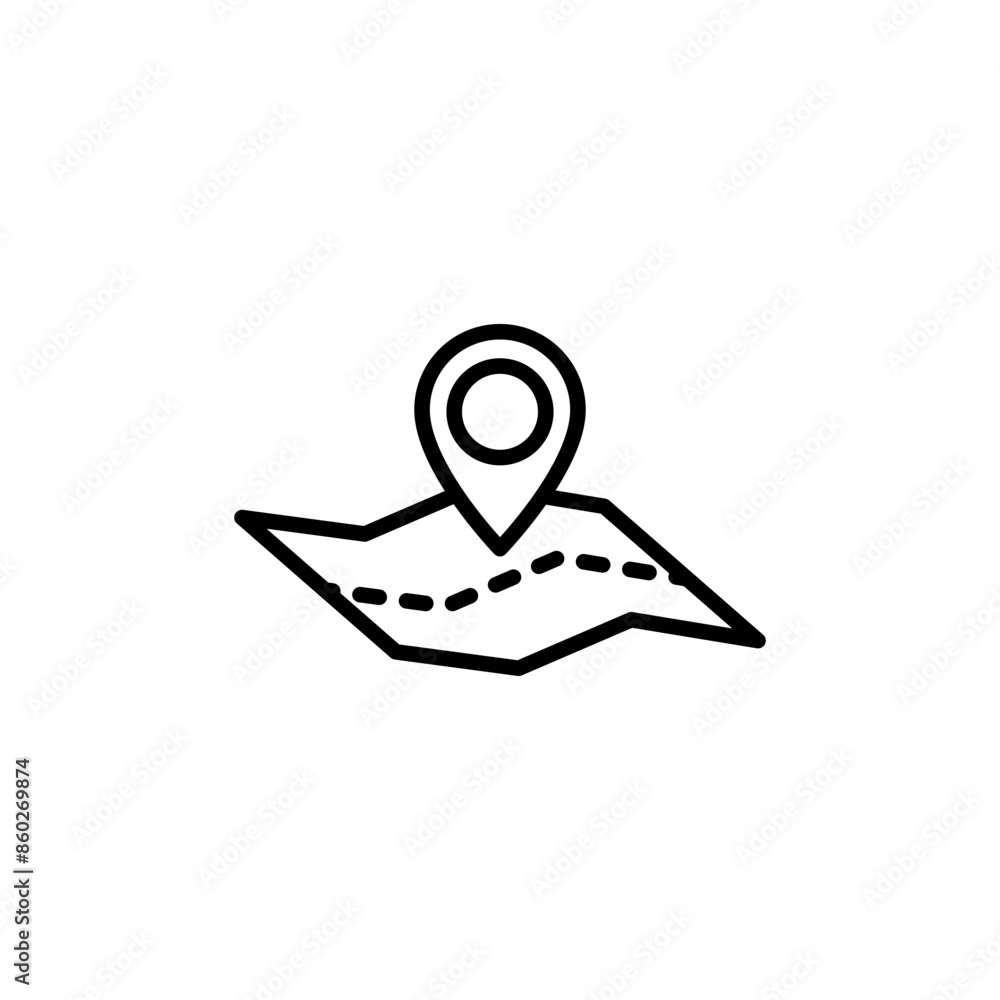 Poster geographic map icon ideal for navigation and travel