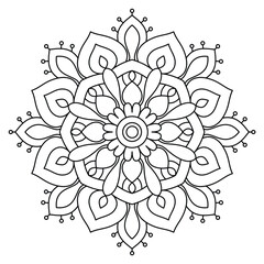 simple and beautiful mandala design for coloring book, mandala art for henna and tattoo design