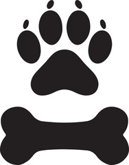 Dog Paw and Bone Vector © PapaGray