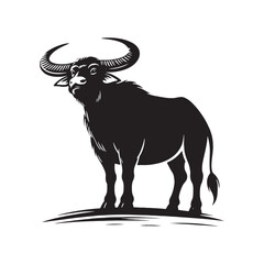 Captivating Buffalo silhouette for various uses - Buffalo illustration - minimallest Buffalo vector
