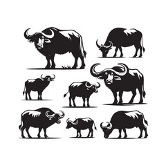 Buffalo silhouette designed for versatility - Buffalo illustration - minimallest Buffalo vector
