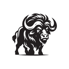 Simplistic Buffalo silhouette for artistic creations - Buffalo illustration - minimallest Buffalo vector
