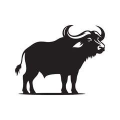 Stylish Buffalo silhouette for creative applications - Buffalo black vector
