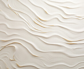 White and little gold texture background, GenerativeAI. Curve and wave wallpaper. Luxury 3D soft background