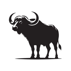 Artistic Buffalo silhouette in modern design - Buffalo illustration - minimallest Buffalo vector
