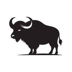 Buffalo silhouette suitable for educational use - Buffalo black vector
